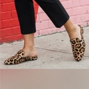 Stuart Weitzman Leopard Print Mules Slip on